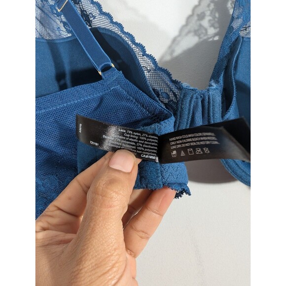 Natori Womens Teal Cherry Blossom Convertible Contour Underwire Bra Sz 36DD - Picture 10 of 11